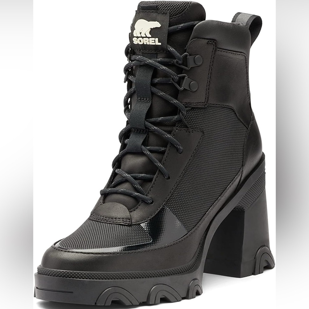 Sorel Women's Black Lace-Up Heeled Boots